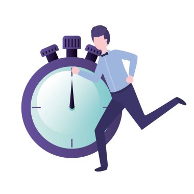 Saat avatar karakter ile işadamı