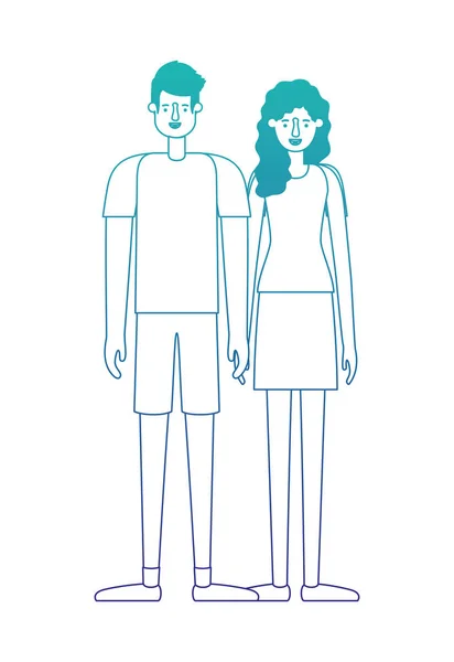 Icônes de personnages avatar couple — Image vectorielle