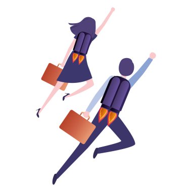 roket avatar karakter ile iş çift