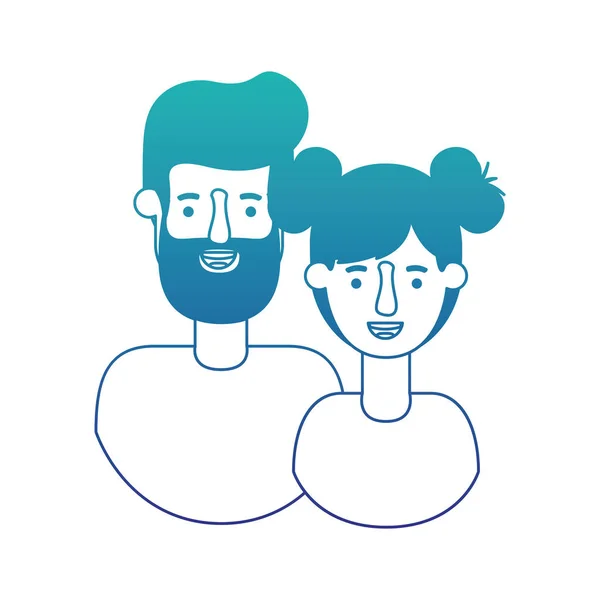 Pareja avatar caracteres iconos — Vector de stock