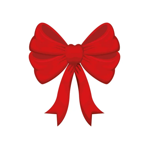 Christmas bow isolated icon — Stock Vector