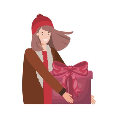 Noel ağacı avatar karakter ile kadın