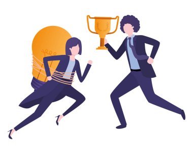 kupa ve ampul ile iş çift