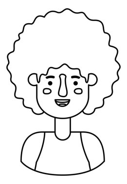 afro avatar karakter ile genç adam