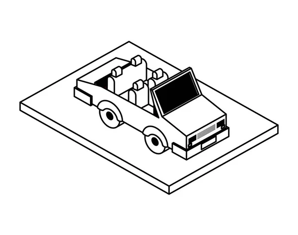 Isometrická ikona konvertibilních automobilů — Stockový vektor