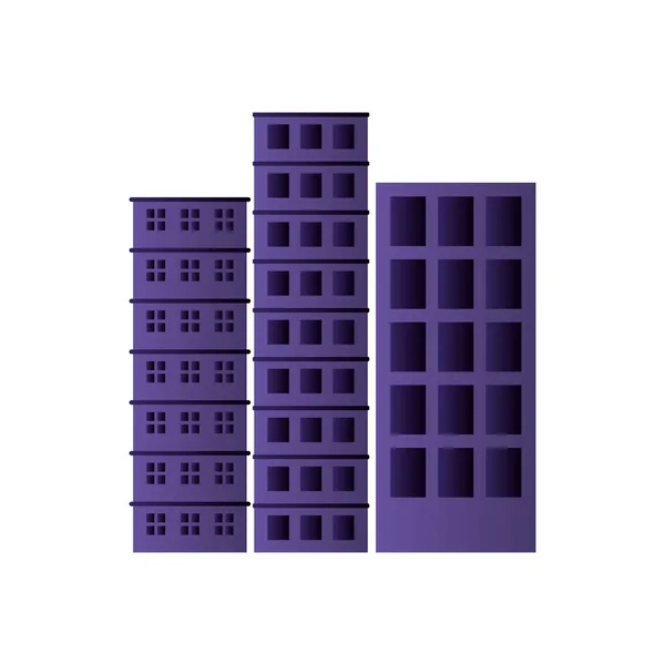 Grands bâtiments icône isolée — Image vectorielle