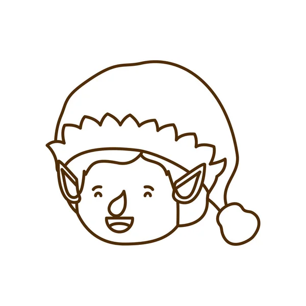 Cabeza de elfo con carácter de avatar sombrero — Vector de stock