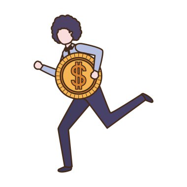 dolar işareti karakter ile işadamı