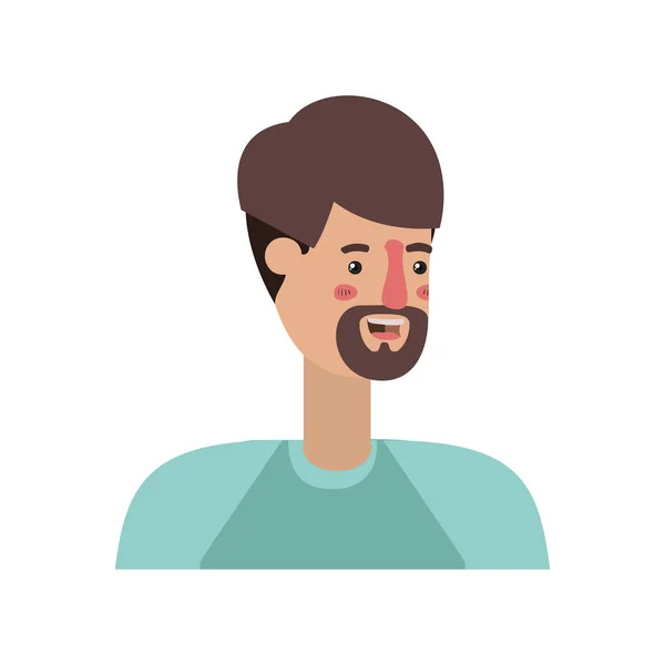 Young man with beard avatar character — Stock Vector