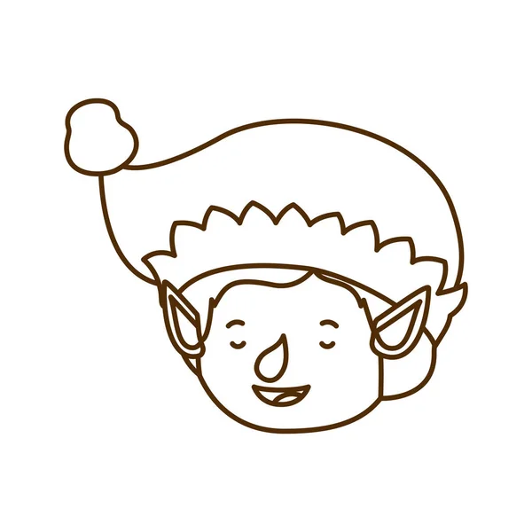 Elf Head med hatt avatar karaktär — Stock vektor