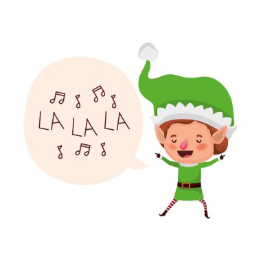 Noel avatar karakter hakkında konuşma balonu ile Elf