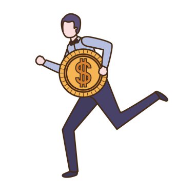 dolar işareti karakter ile işadamı