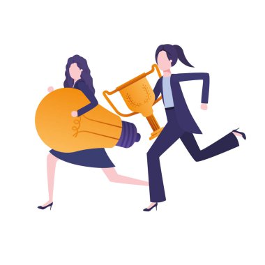 kupa ve ampul karakteri ile işkadınları