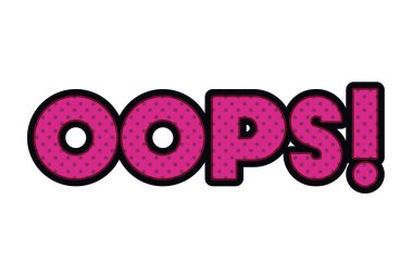 Oops kelime izole komik simge