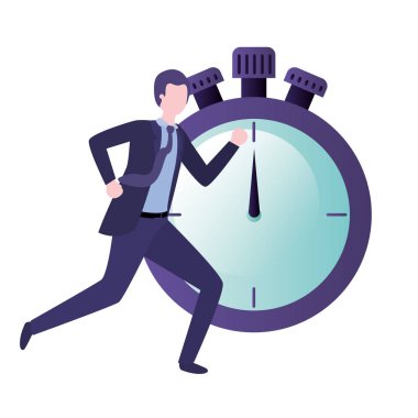 Saat avatar karakter ile işadamı