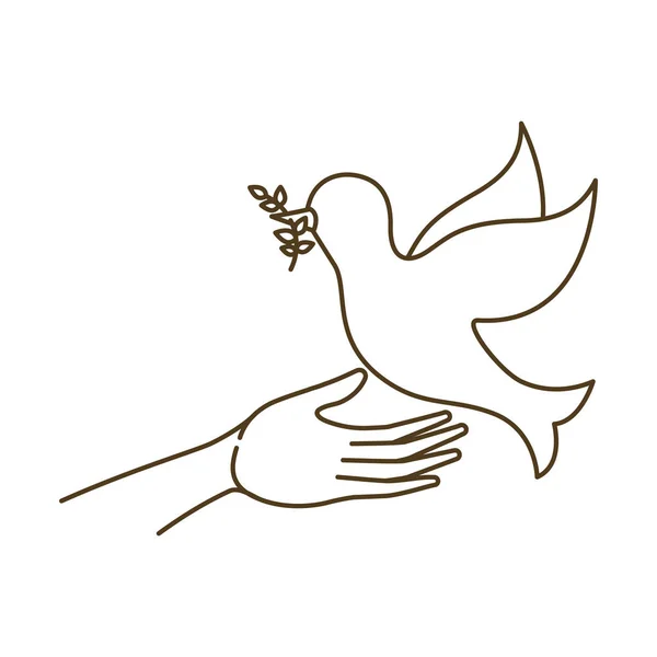 Colombe de paix à mains ouvertes caractère avatar — Image vectorielle