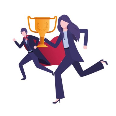 kahraman ceket ve kupa ile iş çift