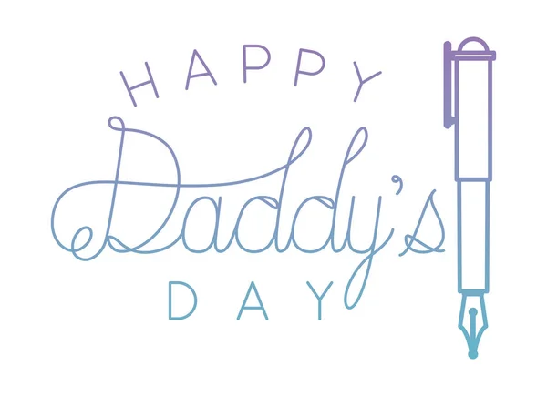 Fathers day handmade font with pen — Stock Vector