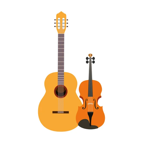 Instrumentos musicales icono aislado — Vector de stock