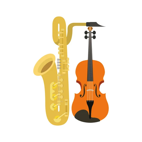 Musical instruments isolated icon — Stock Vector