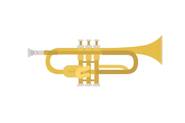 Instrumento musical trompete ícone isolado — Vetor de Stock