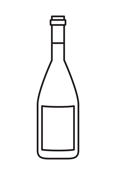 Bottiglia di vino icona isolata — Vettoriale Stock