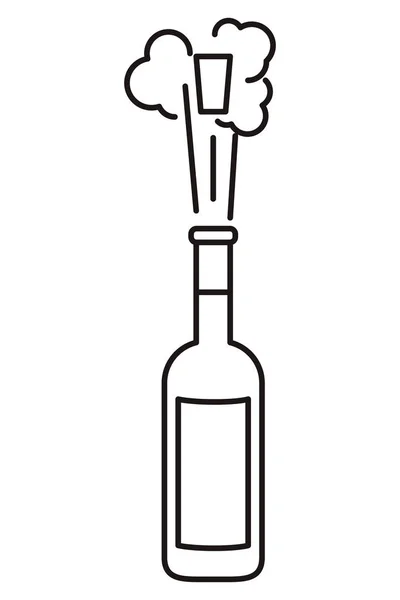 Garrafa de vinho espumante ícone isolado — Vetor de Stock