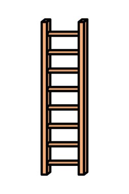 Ahşap merdiven izole simgesi