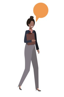 iş kadın kabarcık karakter konuşma