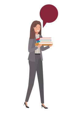 iş kadın Wit kitap ve konuşma kabarcık