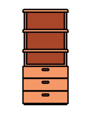 ahşap raf izole simgesi