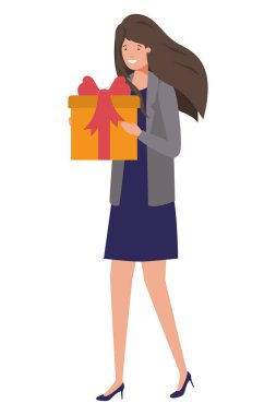 Hediyelik kutu avatar karakteri olan kadın