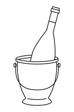 Soğutucu izole simgesi şampanya şişe