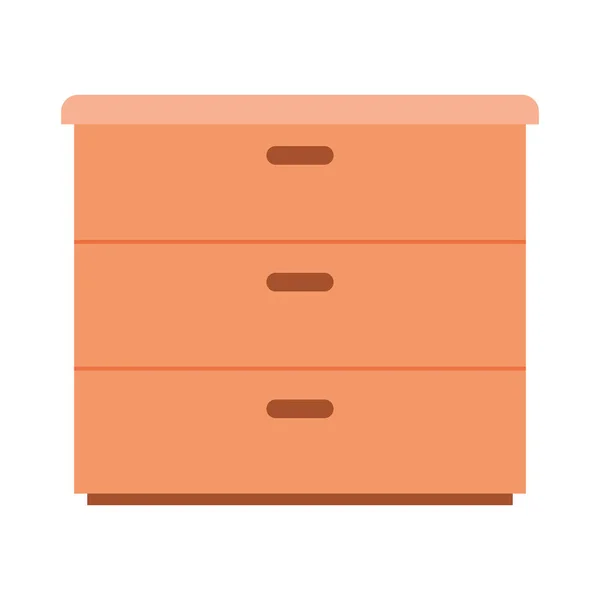 Cajón de madera aislado icono — Vector de stock