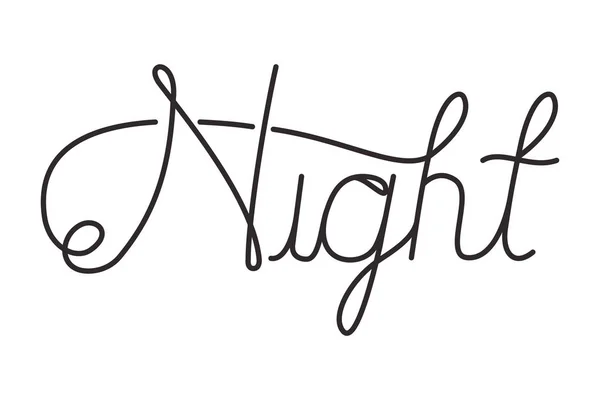 Pesan kaligrafi kata malam - Stok Vektor