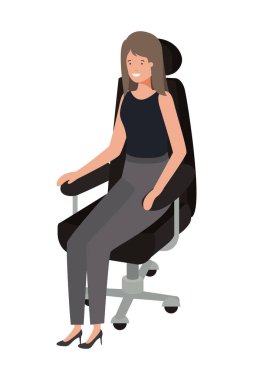 işkadını ofis koltuğu avatar karakter oturan