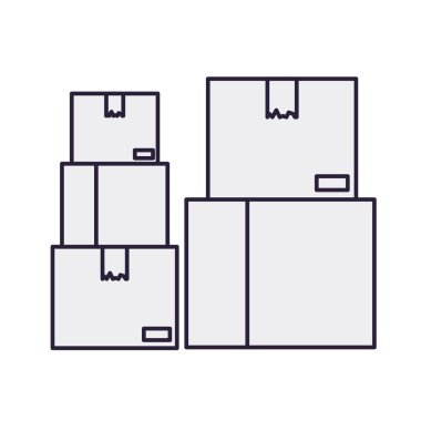 izole karton kutu simge