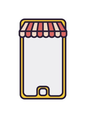 çadır izole simge ile akıllı telefon