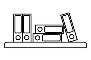 izole kitap simgesi ile raf