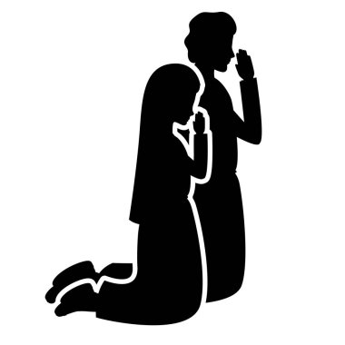 Meryem Ana ve Aziz Joseph dua siluetleri