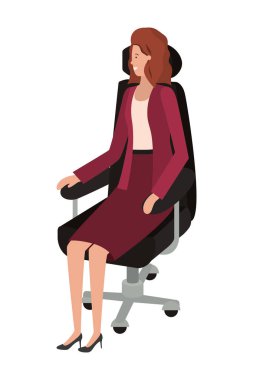 işkadını ofis koltuğu avatar karakter oturan