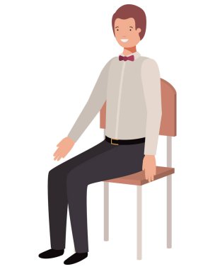 sandalye avatar karakter oturan işadamı