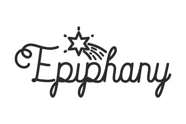 Mensagem de caligrafia celebração epifania —  Vetores de Stock