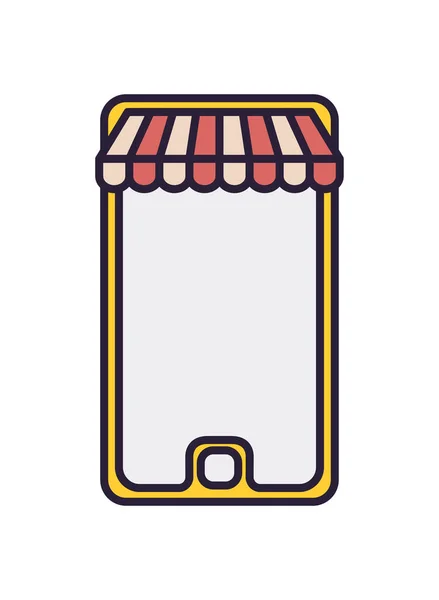 Smartphone con icono aislado tienda — Archivo Imágenes Vectoriales