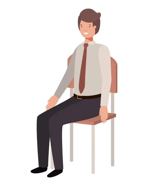 Hombre de negocios sentado en la silla carácter avatar — Vector de stock