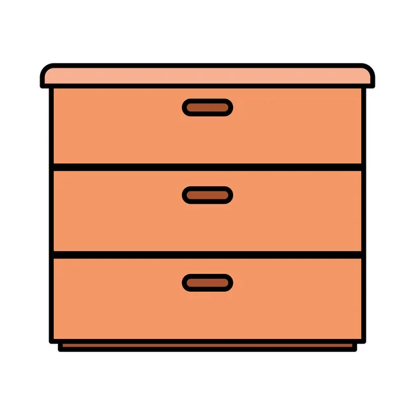 Ikona na białym tle szuflady drewniane — Wektor stockowy