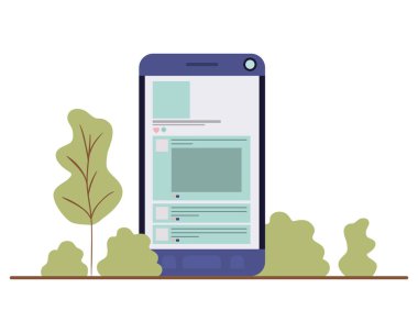 orman manzara ile Smartphone