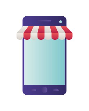 çadır izole simge ile akıllı telefon