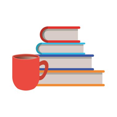 kitap izole simgesi ile kahve fincan