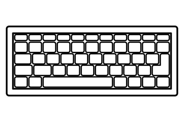 Niedliche Tastatur isolierte Ikone — Stockvektor